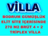 bodrum gümüşlük te ultra lüks full deniz orman manzaralı site içinde 270 m2 triplex villa reel fiyatla