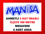 manisa ahmetli de her biri 4 kat imarlı merkeze 100 metre mesafede 200 er m2 den 6 adet arsa