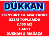 istanbul da site altında ana cadde üzeri toplamda 2.100 m2 7 adet dükkan mağaza