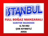 istanbul sarıyer de full boğaz manzaralı malikane ve villaların yanıbaşında 20.488 m2 arsa içinde 6.761 m2 arsa hissesi satılık