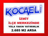 kocaeli izmit te merkezi konumda % 100 reel fiyatla 2.685 m2 arsa