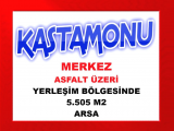 kastamonu merkezde asfalt yol üzeri yerleşim bölgesinde 5.505 m2 çiftlik yapımı için tam uygunluk olan arsa