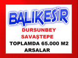 balıkesir dursunbey ve savaştepe de farklı m2 lerde 65.000 m2 arsalar